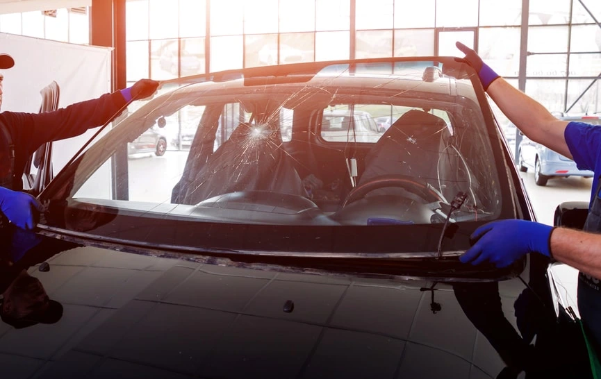 NorthStar Auto Glass Repair technician repairing a windshield